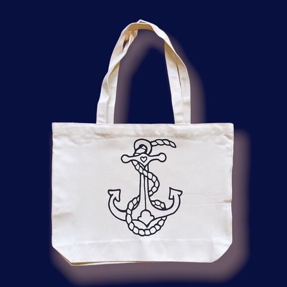 NWT Wool + Pepper Co. ANCHOR Canvas Cotton Tote Bag - Picture 3 of 4